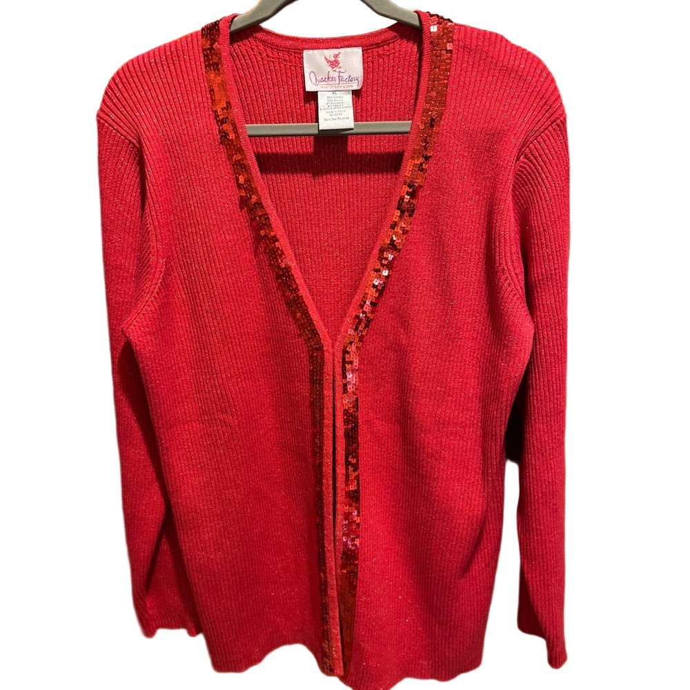 225. WOMENS QUACKER FACTORY XL DETAIL SWEATER